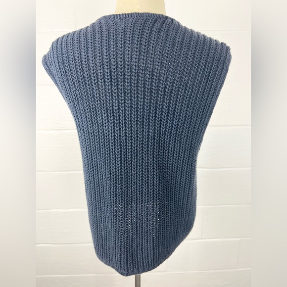 Vintage chunky knit sweater vest Size L button front 90s Metropolitan NY - Picture 5 of 6
